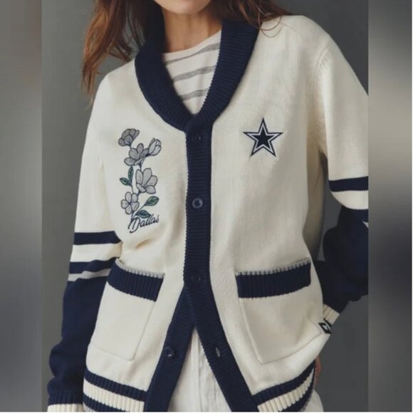 Anthropologie NWT Wild Collective NFL Cardigan Sweater The Dallas Cowboys size S - Picture 2 of 8